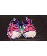 Build a Bear Purple Rainbow Iridescent Sneakers Shoes with Pink Laces BAB - $14.77 CAD
