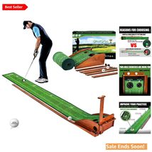 Compact Golf Putting Green Mat - Auto Ball Return &amp; Foldable for Home an... - $130.63