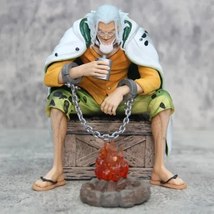16cm Anime One Piece Dark King Silvers Rayleigh Sitting By The Fire Figures Toys - £17.55 GBP