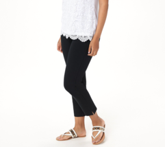 Susan Graver Weekend Premium Stretch Crop Pants - BLACK, Petite 2X - $35.64