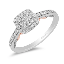 Enchanted Disney White and Rose Pleated 1/2 CTTW Diamond Belle Engagement Ring - £38.68 GBP