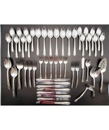 Wm. Rogers 1939 ALLURE Wheat Silver Plate Flatware 50 Pcs Set Vtg - $3,790.53 MXN