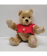 Vintage Handcrafted By Joanne Wietgrefe Jointed Teddy Bear Red Sweater - $44.45