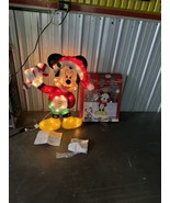 Disney Mickey Mouse w/ Candy Cane 36&quot; Lighted Iridescent Display Small S... - $76.32