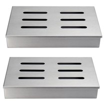 2Pcs Stainless Steel Cold Smoke Box BBQ Grill Accessories Wooden Chips Squa - £44.11 GBP