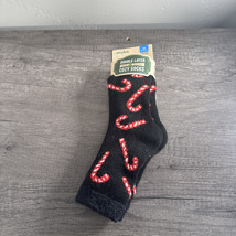 Air Plus Socks Aloe Infused Black w/Candy Canes Novelty Moisturizing - $14.87