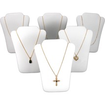 6 White Leather Chain Necklace Easel Jewelry Displays - £10.56 GBP