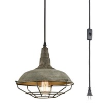 Farmhouse Plug In Pendant Light With 16 Feet Hanging Cord Hanging Lighting Fixtu - £73.53 GBP