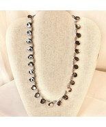 Handcrafted Beaded Necklace Silver Disc Beads Unique and Fun Long Jewelr... - £19.55 GBP