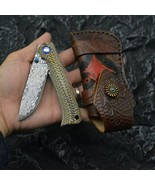 Handmade Damascus Steel Folding Knife - G10 Handle Sharp EDC Pocket Knife - $71.28