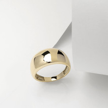 Gold Dome Ring-14K Solid Gold Ring-Dome Band Ring-Chunky Ring - $470.00