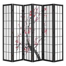 VEVOR Room Divider, 6 Panel Japanese Room Divider Screen, Wood Folding Privacy S - $3,158.39 MXN