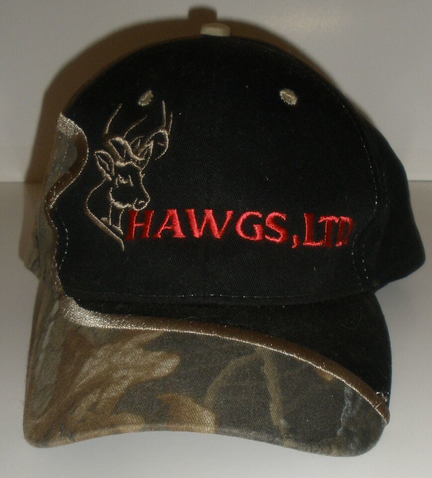 NEW!  MENS HAWGS, LTD. BLACK &amp; CAMOUFLAGE NOVELTY BASEBALL CAP / HAT - $18.65
