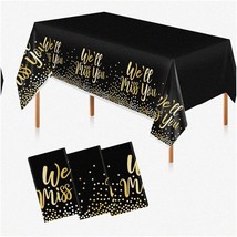 Retire &amp; Celebrate: Farewell Fiesta Tablecloth Trio - Black &amp; Gold Dispo... - $665.63 MXN