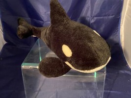 SeaWorld Shamu Orca Killer Whale Plush 17&quot; Stuffed Animal Toy Black White - £16.93 GBP