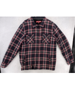 Vans Off The Wall Jacket Men XL Plaid Red Black Flannel Sherpa Lined Skate - $29.69