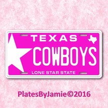 Pink Dallas Texas Star Cowboys NFL Football Team TX Aluminum License Pla... - £13.42 GBP