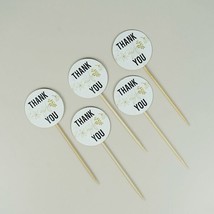 50 Natural 5.5&quot;&quot; Bamboo Thank You Tag Sustainable Skewers Picks Party Decoration - £9.23 GBP