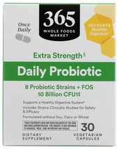 365 by Whole Foods Market, Extra Strength Daily Probiotic 10 billion CFU... - $13.85
