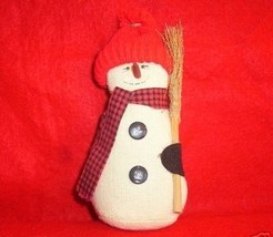 Muslin Snowman with Straw Broom - $5.00