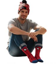 Marvel Spider-Man Youth/Adult Cuff Beanie Hat + 1 Pair Crew Socks  (One ... - $19.79