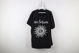 Vintage Mens XL Faded Spell Out Alice In Chains Band Short Sleeve T-Shirt Black - $79.15