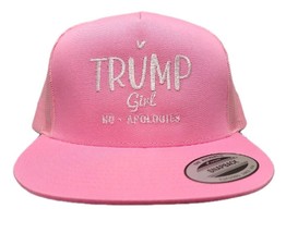 TRUMP Girl No Apologies Mesh Adjustable Snapback Direct Embroidered Flat... - $26.72