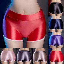 Womens Oil Shiny Glossy Boxer Briefs Underwear Boyshorts Lingerie Shorts Panties - £7.49 GBP