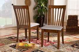 Athena Gray Fabric Upholstered Walnut Brown 2Pc Dining Chair Set - $169.00