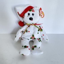 1998 Vintage Ty Beanie Baby Christmas Holiday Holly Teddy Bear Jingle Collection - $14.95