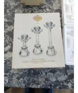 Shannon Crystal by Godinger VTG 3 Set Lotus Crystal Candle Holders Stick... - $54.21 CAD