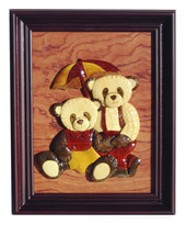 Woodee Bears Unique Carved Bear Sculpture Framed Art 06 - £23.97 GBP