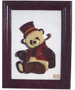 Woodee Bears Unique Carved Bear Sculpture Framed Art 08 - $29.99