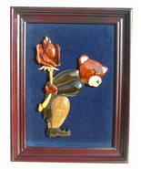 Woodee Bears Unique Carved Bear Sculpture Framed Art 10 - $29.99
