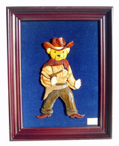 Woodee Bears Unique Carved Bear Sculpture Framed Art 11 - $29.99