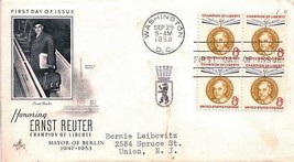 First Day Cover -- Champ of Liberty- Ernst Reuter --8c - £4.69 GBP