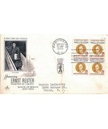 First Day Cover -- Champ of Liberty- Ernst Reuter --8c - £4.68 GBP