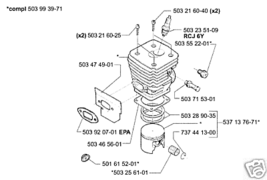 Part Piston Cylinder Husqvarna 395epa 395 Epa Chainsaw - £259.57 GBP