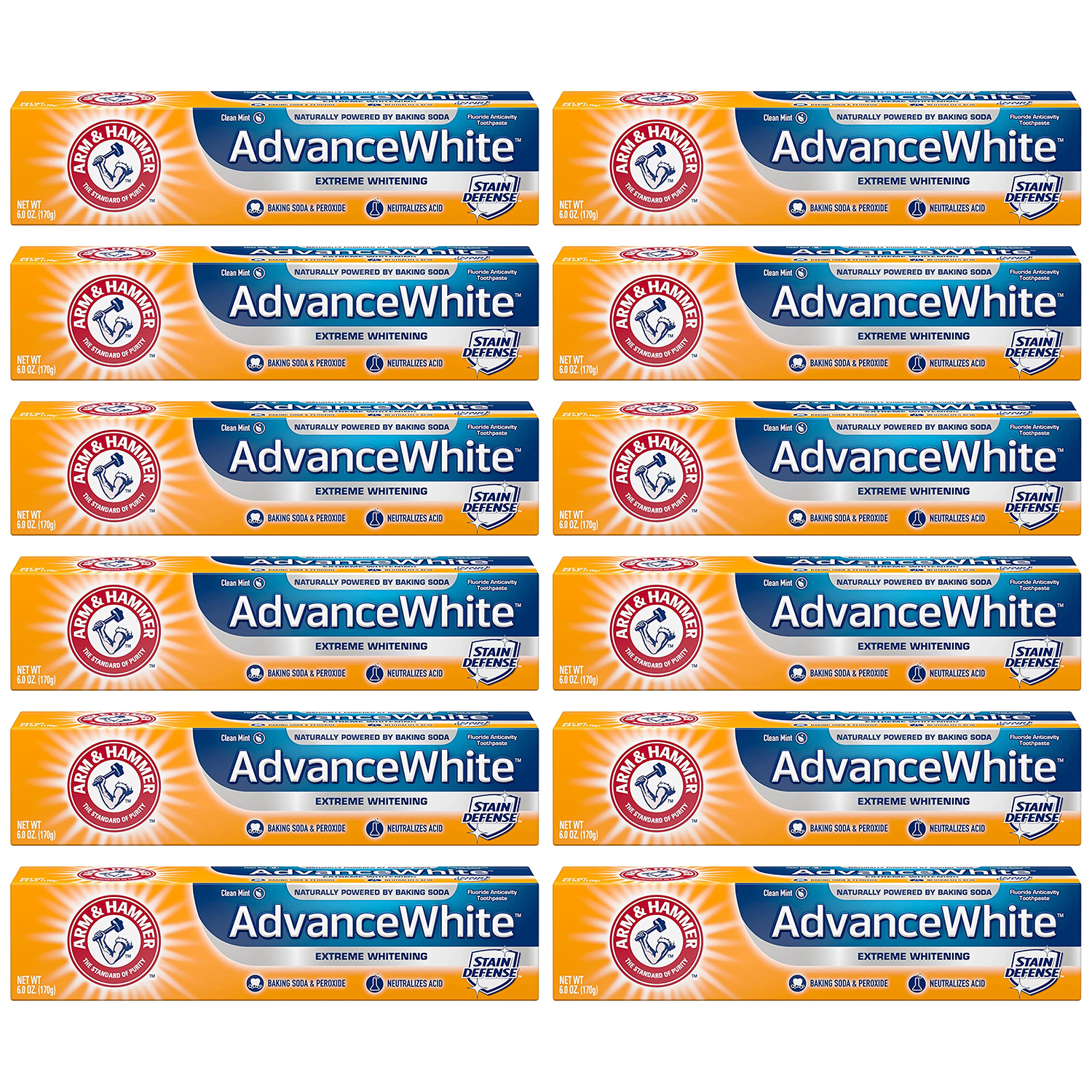 12-New Arm & Hammer Advance White Extreme Whitening Toothpaste Clean Mint - 6 - $62.93