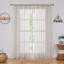 Rod Pocket Curtains For Living And Bedroom Farmhouse 63 Inches Long, 2 Panels - £29.88 GBP