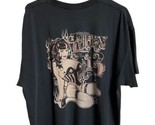 Original Lucky 13 Mens Pin Up Girl  Xl Black Graphic T Shirt With Damage - $7.77