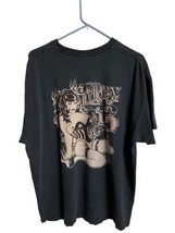 Original Lucky 13 Mens Pin Up Girl  Xl Black Graphic T Shirt With Damage - $7.77