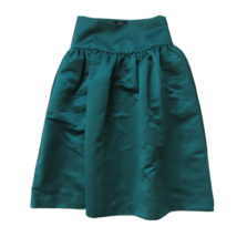 NWT J.Crew A-line Midi in Spicy Jade Green Duchess Satin Pleated Skirt 000 - $31.68