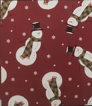 Peva Tablecloth, 52&quot;x52&quot; Square(4 People) Winter Christmas Snowmen On Red #2, Ww - £11.62 GBP