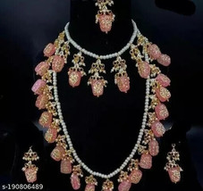 Heavy High Quality Kundan Jewelry Necklace Earrings Bridal Wedding Jewerly Set01 - £38.60 GBP