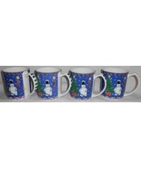 Set (4) MIKASA Fashion Plaza CHRISTMAS GLOW PATTERN 12 oz Handled Mugs - £38.28 GBP