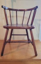 Vintage Childs 8 Spindle Back Sitting Chair Dark Stain Cute Antique Doll - £70.70 GBP