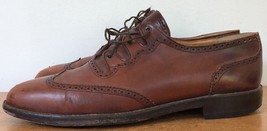 Vtg Emanual Paolo Brown Leather Wingtip Brogues Oxfords Mens Dress Shoes... - $39.99