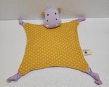 Organic Farm Buddies Hippo Baby Security Blanket Lovey Purple Yellow - Read - £19.67 GBP
