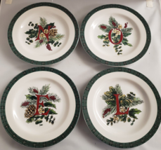 Royal Gallery Garland Salad Plates &quot;N&quot;,  &quot;O&quot;, &quot;E&quot;, &quot;L&quot; Lot of 6 Christma... - $40.00